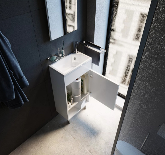 Тумба с раковиной 1MarKa Lira 40Н R У85920 Белый глянец