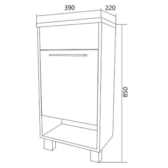 Тумба с раковиной 1MarKa Lira 40Н R У85920 Белый глянец