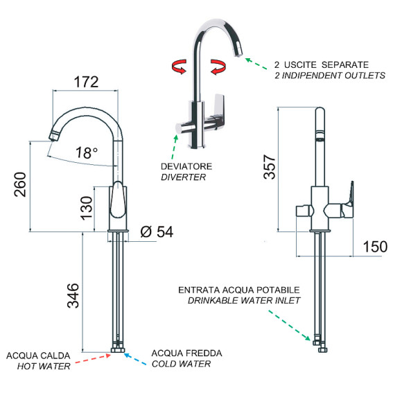 Смеситель для кухни Remer Energy EY79DW Хром Смеситель для кухни Remer Energy EY79DW Хром