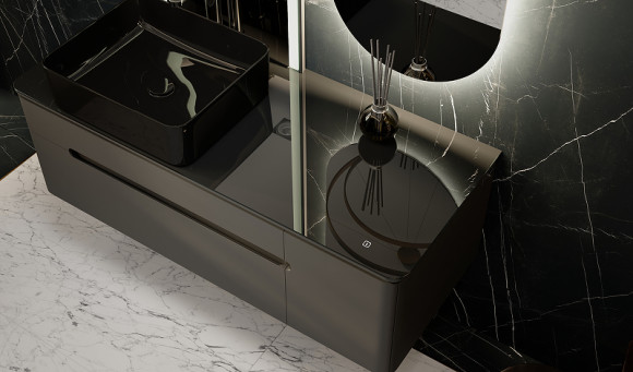 Тумба под раковину Jorno Shine 120 Shi.01.120/P/A подвесная Антрацит