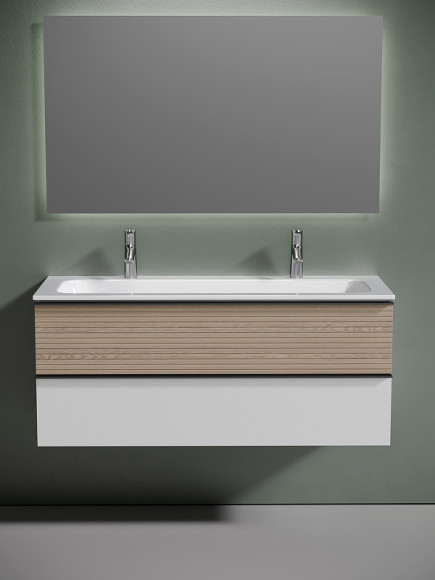 Тумба под раковину Sancos Delta 120 DL120W подвесная Дуб светлый Белая Тумба под раковину Sancos Delta 120 DL120W подвесная Дуб светлый Белая