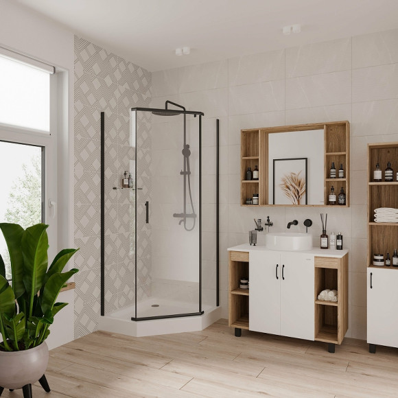 Душевой уголок Niagara Nova NG-6805-08 BLACK 90х90 профиль Черный стекло прозрачное Душевой уголок Niagara Nova NG-6805-08 BLACK 90х90 профиль Черный стекло прозрачное