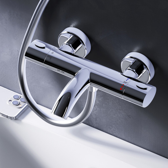 Смеситель для ванны AM.PM Sense F7550064 с термостатом Хром Смеситель для ванны AM.PM Sense F7550064 с термостатом Хром