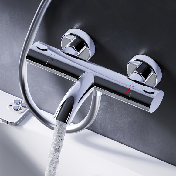 Смеситель для ванны AM.PM Sense F7550064 с термостатом Хром Смеситель для ванны AM.PM Sense F7550064 с термостатом Хром