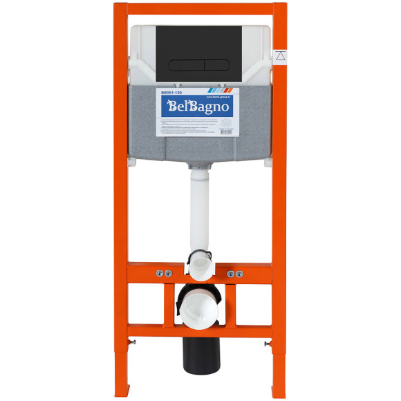 Инсталляция BelBagno BB001-120/BB007-PR-NERO.M с Черной матовой клавишей смыва Инсталляция BelBagno BB001-120/BB007-PR-NERO.M с Черной матовой клавишей смыва