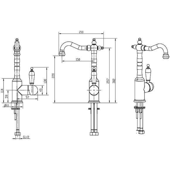 Смеситель для раковины Boheme Crystal 262-CRST Хром Смеситель для раковины Boheme Crystal 262-CRST Хром