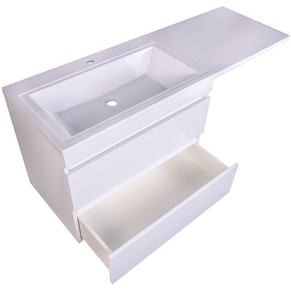 Тумба под раковину Style Line Даллас Люкс Plus 140 L СС-00002337 подвесная Белый глянец Тумба под раковину Style Line Даллас Люкс Plus 140 L СС-00002337 подвесная Белый глянец