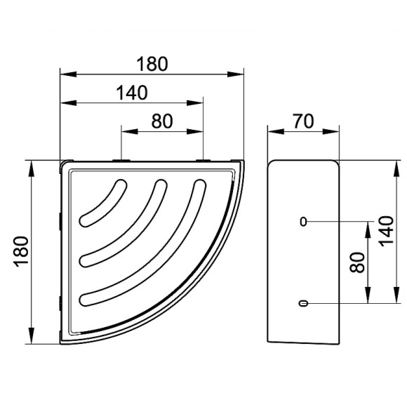 Полочка для душа Keuco Elegance New 11657 010000 Хром Полочка для душа Keuco Elegance New 11657 010000 Хром