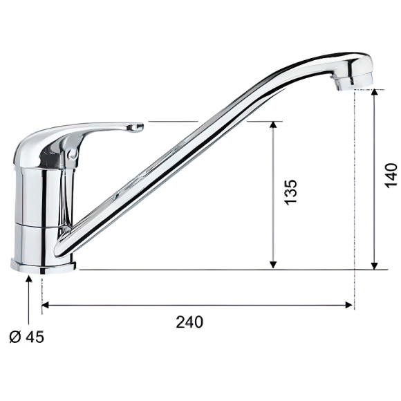Смеситель для кухни Remer Серия 35 F402 Хром Смеситель для кухни Remer Серия 35 F402 Хром
