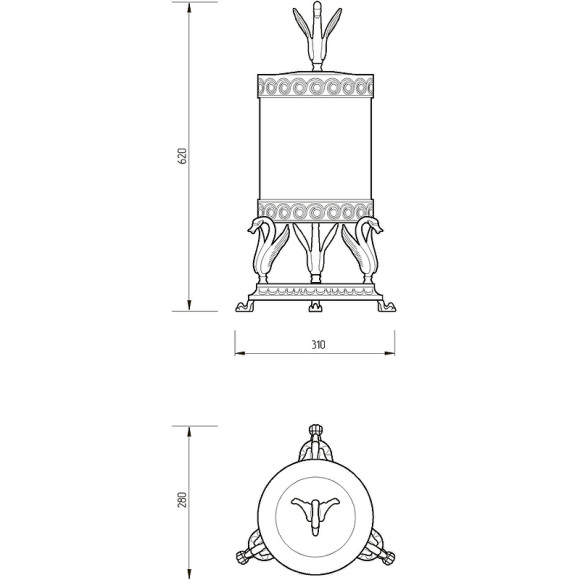 Ведро для мусора Migliore Luxor 26154 Золото