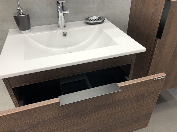 Тумба с раковиной Comforty Франкфурт 60 00004150530 подвесная Дуб шоколадно-коричневый Черная матовая Тумба с раковиной Comforty Франкфурт 60 00004150530 подвесная Дуб шоколадно-коричневый Черная матовая