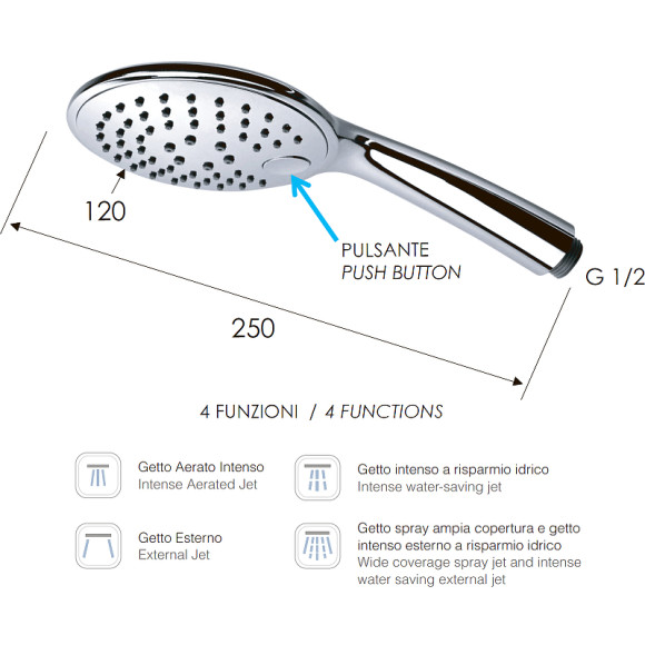 Ручной душ Remer 315P3X Хром Ручной душ Remer 315P3X Хром