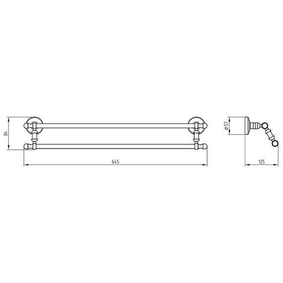 Полотенцедержатель Migliore Mirella 17253 двойной Хром