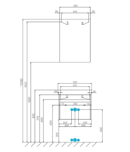 Тумба под раковину Aquaton Марти 55 1A263201MY010 подвесная Ясень шимо