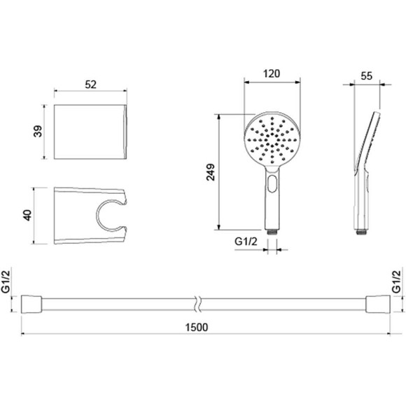 Душевой гарнитур Aquatek Оберон Select 120 3 jet AQ2033CR Хром Душевой гарнитур Aquatek Оберон Select 120 3 jet AQ2033CR Хром