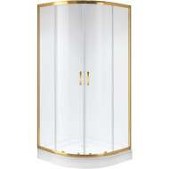 Душевой уголок Niagara Nova 100х100 NG-6407-08 GOLD профиль Желтое золото стекло прозрачное