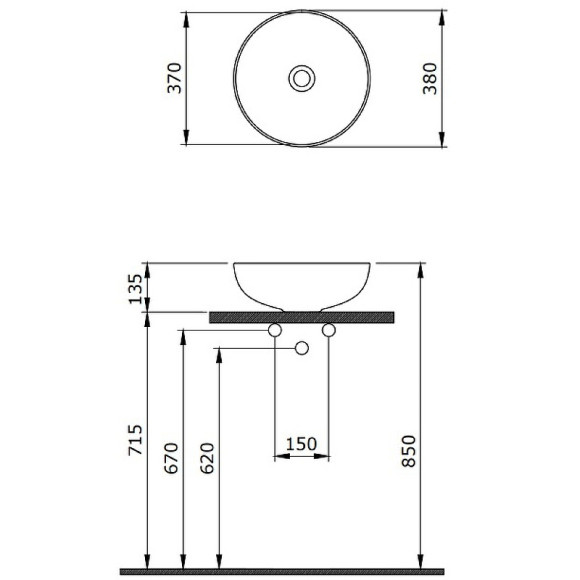 Раковина-чаша Berges Ego 38 181008 Белая глянцевая