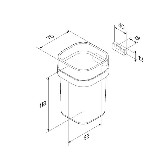 Стакан для зубных щеток AM.PM Func A8F34322 Черный матовый Стакан для зубных щеток AM.PM Func A8F34322 Черный матовый