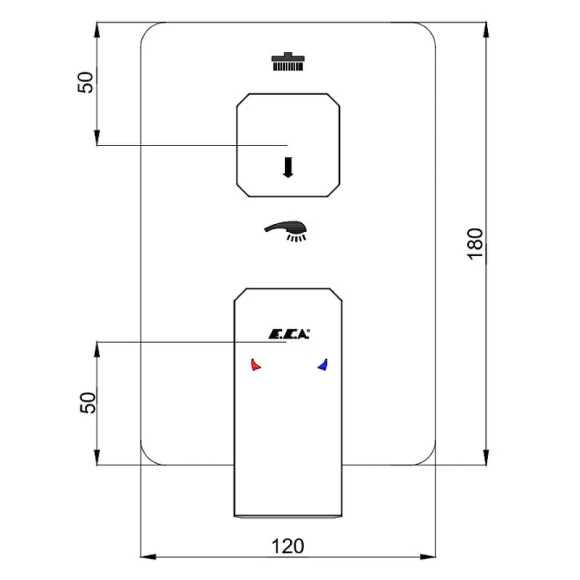 Смеситель для душа E.C.A. Tiera 102167205C1EX-KDE Черный матовый
