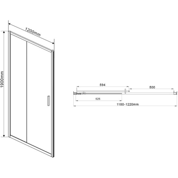 Душевая дверь Vincea Garda 120 VDS-1G120CLG профиль Золото брашированное стекло прозрачное