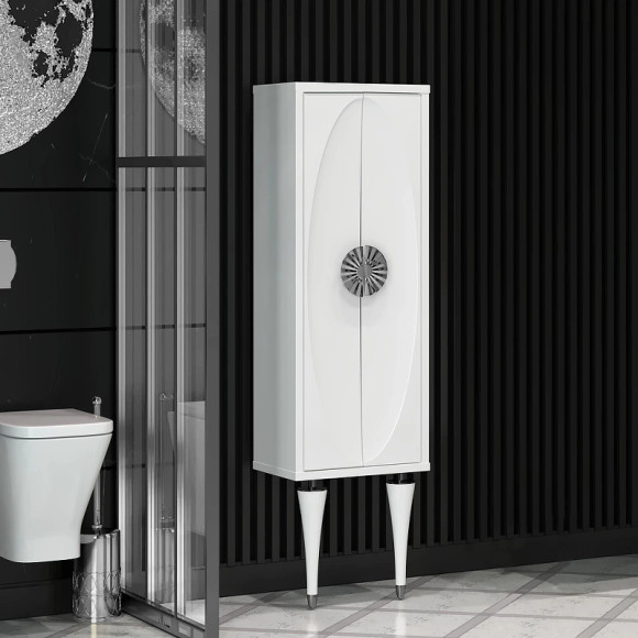 Шкаф пенал Opadiris Ибица 45 00-00007284 подвесной Белый глянцевый Хром