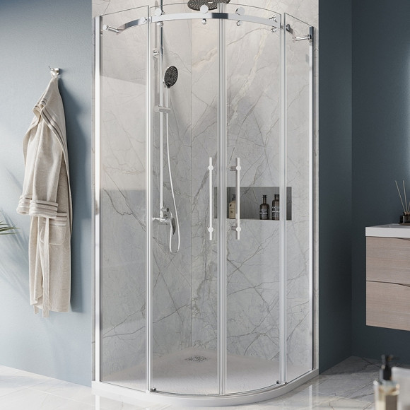 Душевой уголок BelBagno Marino 90x90 MARINO-R-2-90-C-Cr профиль Хром стекло прозрачное