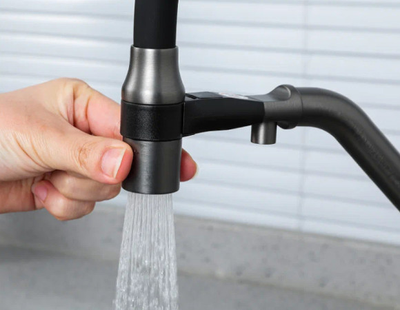 Смеситель для кухни Gappo G4398-89 Оружейная сталь Черный