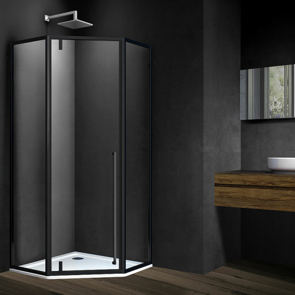 Душевой уголок Vincea Penta 90x90 VSP-3P900CLB профиль Черный стекло прозрачное