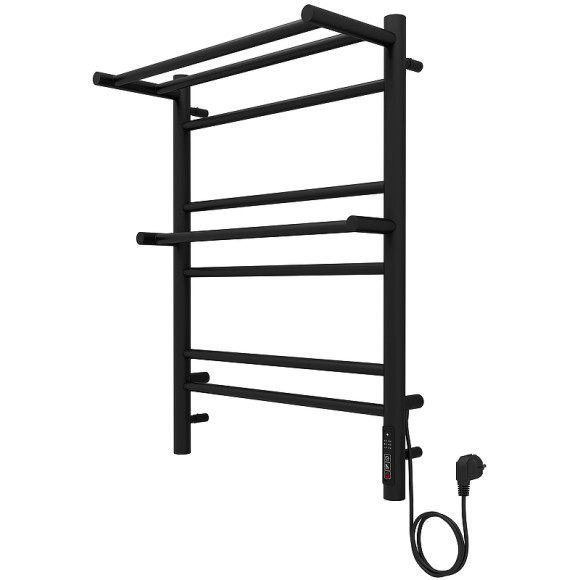 Электрический полотенцесушитель Aquatek Альфа П7 500x700 AQ EL RRP0770BL с полкой Черный муар Электрический полотенцесушитель Aquatek Альфа П7 500x700 AQ EL RRP0770BL с полкой Черный муар