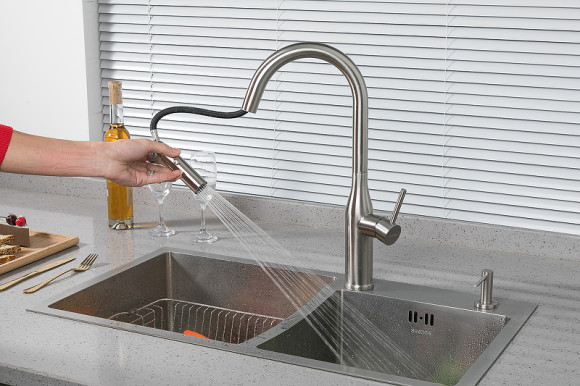 Смеситель для кухни Gappo G4398-45 Нержавеющая сталь