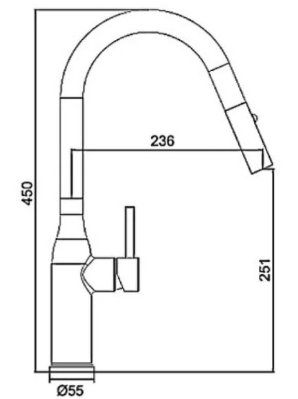 Смеситель для кухни Gappo G4398-45 Нержавеющая сталь