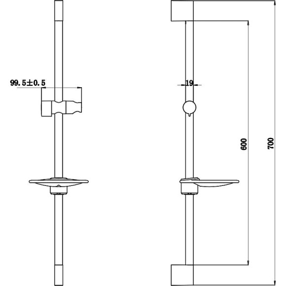 Душевая штанга Bravat D141C-1 Хром Душевая штанга Bravat D141C-1 Хром