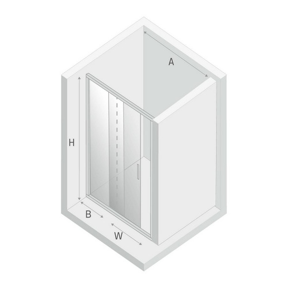 Душевая дверь New Trendy New Varia Chrome 100 D-0189A профиль Хром стекло прозрачное Душевая дверь New Trendy New Varia Chrome 100 D-0189A профиль Хром стекло прозрачное