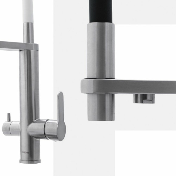 Смеситель для кухни Swedbe Selene Plus 8440 Нержавеющая сталь Черный Смеситель для кухни Swedbe Selene Plus 8440 Нержавеющая сталь Черный