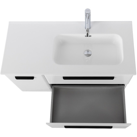 Тумба под раковину Cezares Eco-Cer-N 100 R ECO-CER-N-1000-2C-1A-SO-BL-R подвесная Bianco Lucido без ручек