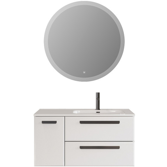 Тумба под раковину Cezares Eco-Cer-N 100 R ECO-CER-N-1000-2C-1A-SO-BL-R подвесная Bianco Lucido без ручек