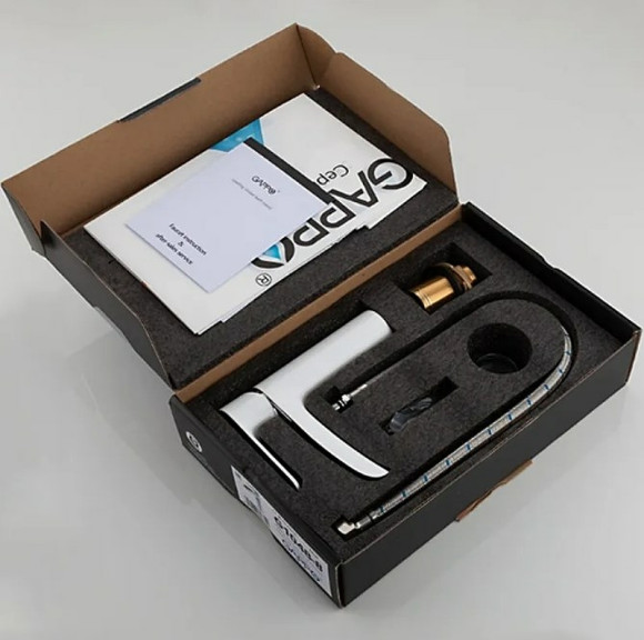 Смеситель для раковины Gappo G48 G1048-8 Белый Хром Смеситель для раковины Gappo G48 G1048-8 Белый Хром