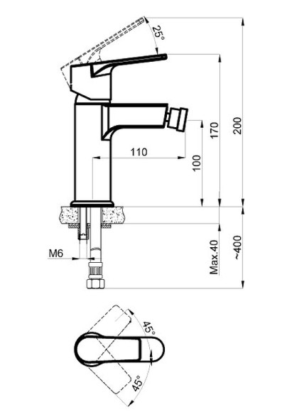 Смеситель для биде Azario Treya AZ-15686601 Хром Смеситель для биде Azario Treya AZ-15686601 Хром
