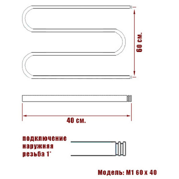Водяной полотенцесушитель Ника Simple М 60/40 Бронза