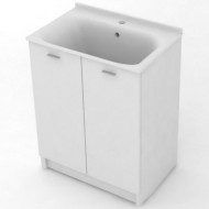 Тумба с хозяйственной раковиной Kerasan Aquadom 60 9166K3*1 Белая с отверстием под смеситель Тумба с хозяйственной раковиной Kerasan Aquadom 60 9166K3*1 Белая с отверстием под смеситель