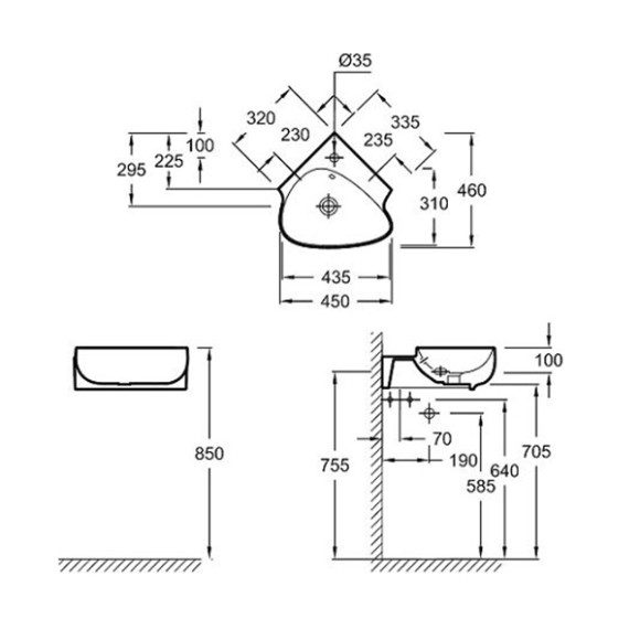 Раковина Jacob Delafon Nouvelle Vague 46 EGL112-00 Белая Раковина Jacob Delafon Nouvelle Vague 46 EGL112-00 Белая