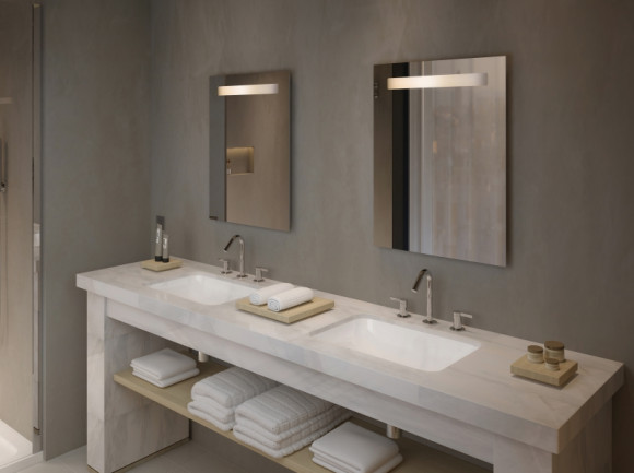 Зеркало Jacob Delafon Parallel 60 EB1430-NF с подсветкой и подогревом с сенсорным выключателем и часами