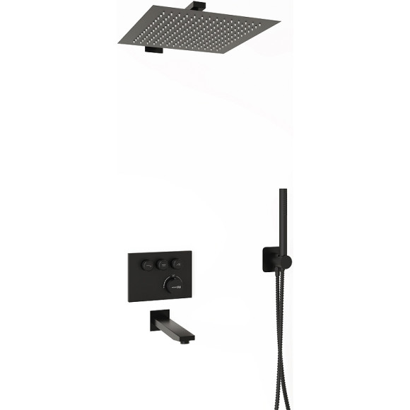 Душевая система WasserKRAFT Elbe A7458.219.162.302.240.217.220 Thermo с термостатом Черная матовая Душевая система WasserKRAFT Elbe A7458.219.162.302.240.217.220 Thermo с термостатом Черная матовая