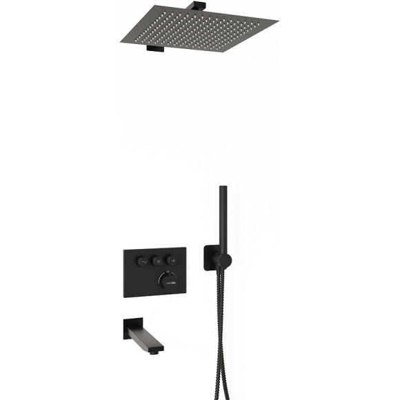 Душевая система WasserKRAFT Elbe A7458.219.162.302.240.217.220 Thermo с термостатом Черная матовая Душевая система WasserKRAFT Elbe A7458.219.162.302.240.217.220 Thermo с термостатом Черная матовая