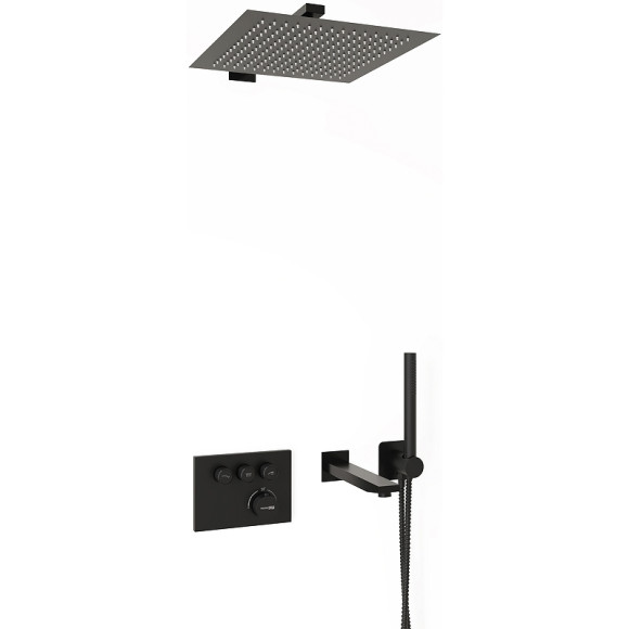 Душевая система WasserKRAFT Elbe A7458.219.162.302.240.217.220 Thermo с термостатом Черная матовая Душевая система WasserKRAFT Elbe A7458.219.162.302.240.217.220 Thermo с термостатом Черная матовая