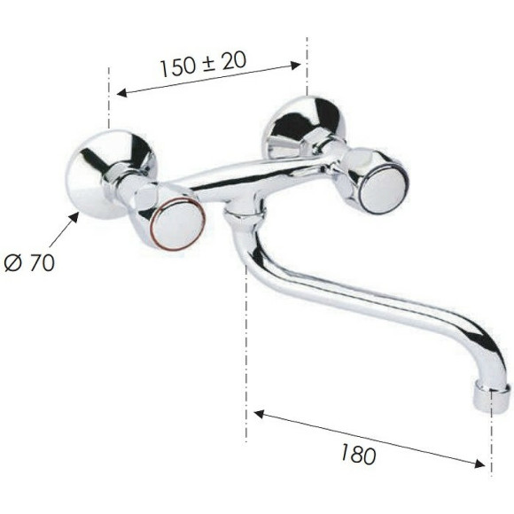 Смеситель для кухни Remer 1000-2000 41Y Хром Смеситель для кухни Remer 1000-2000 41Y Хром