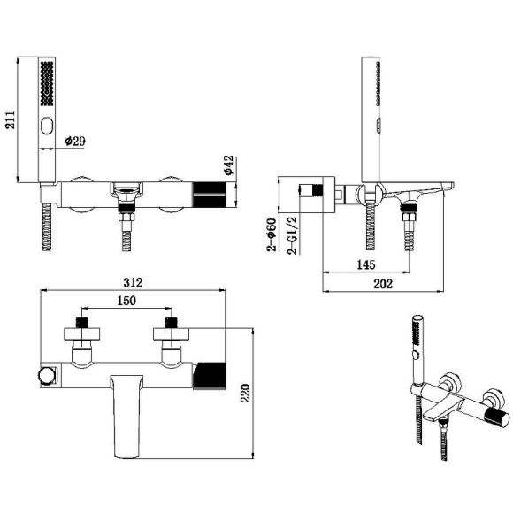 Смеситель для ванны Allen Brau Liberty 5.33006-00 Хром Смеситель для ванны Allen Brau Liberty 5.33006-00 Хром