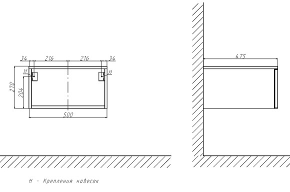 Тумба Velvex Unique Unit 50 tp.UNI.50.1Y подвесная Белая глянцевая Тумба Velvex Unique Unit 50 tp.UNI.50.1Y подвесная Белая глянцевая