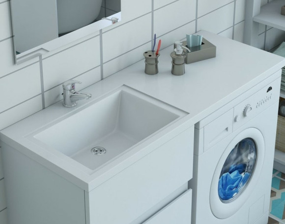 Раковина Эстет Даллас 110 L ФР-00001741 с местом под стиральную машину Белая