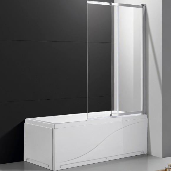 Шторка на ванну Cezares Slider 90 SLIDER-VF-11-90/150-C-Cr профиль Хром стекло прозрачное